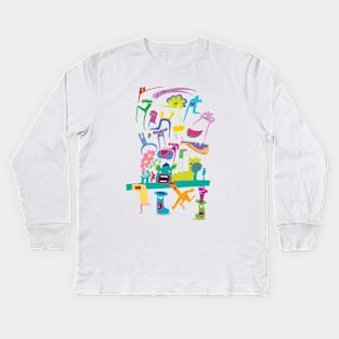 Doodle Art Kids Long Sleeve T-Shirt